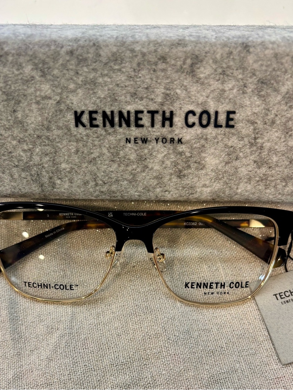 RX prescription ready Kenneth Cole Black and Gold RX Eyeglasses
